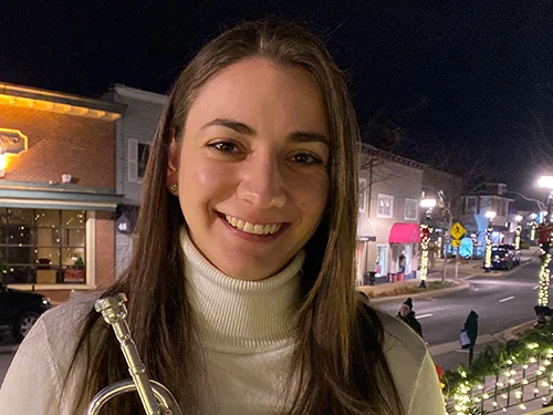Taylor Quinn, music instructor at Music Land in Bel Air, MD